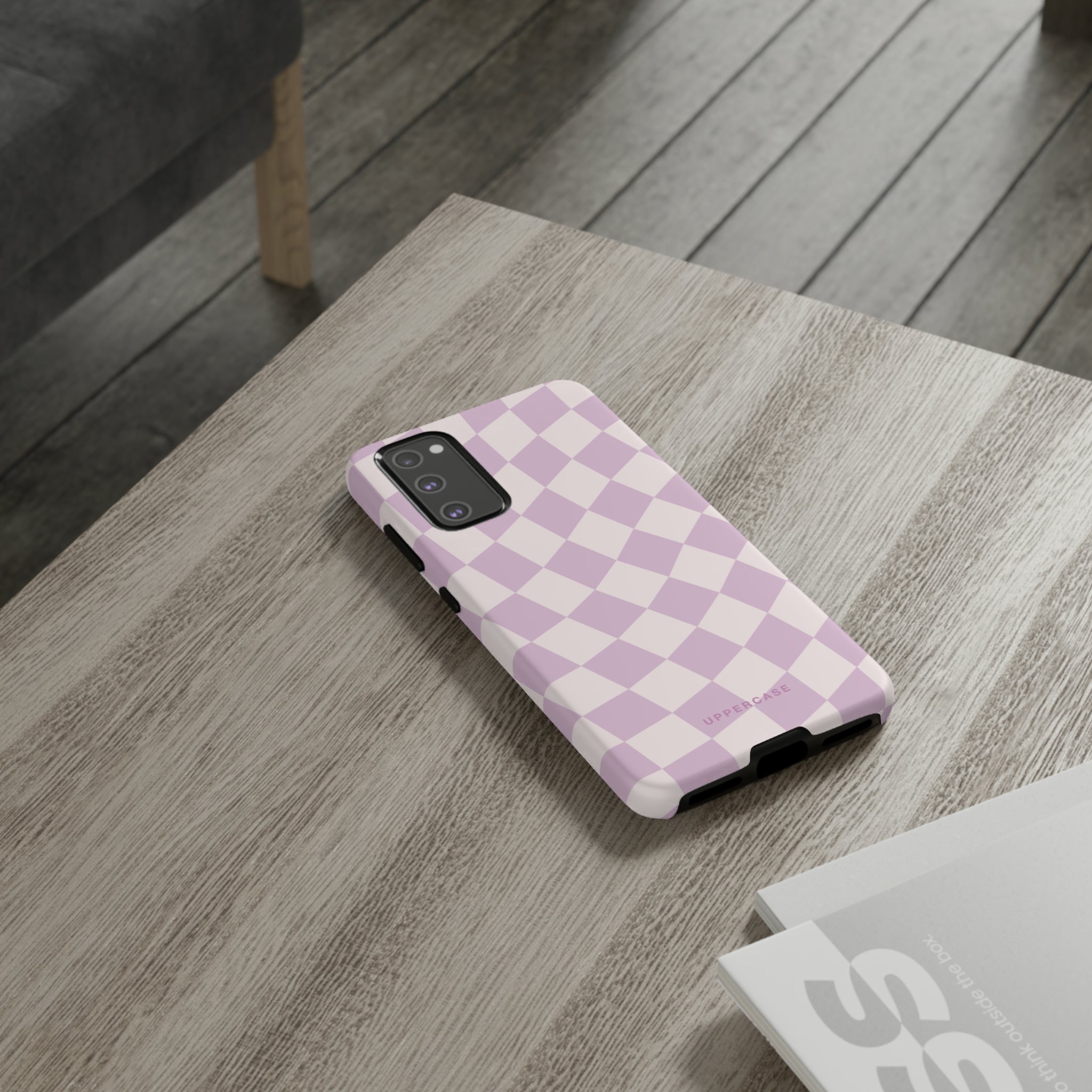 Wavy Check - Powder Pink & Heather Purple - Strong Case