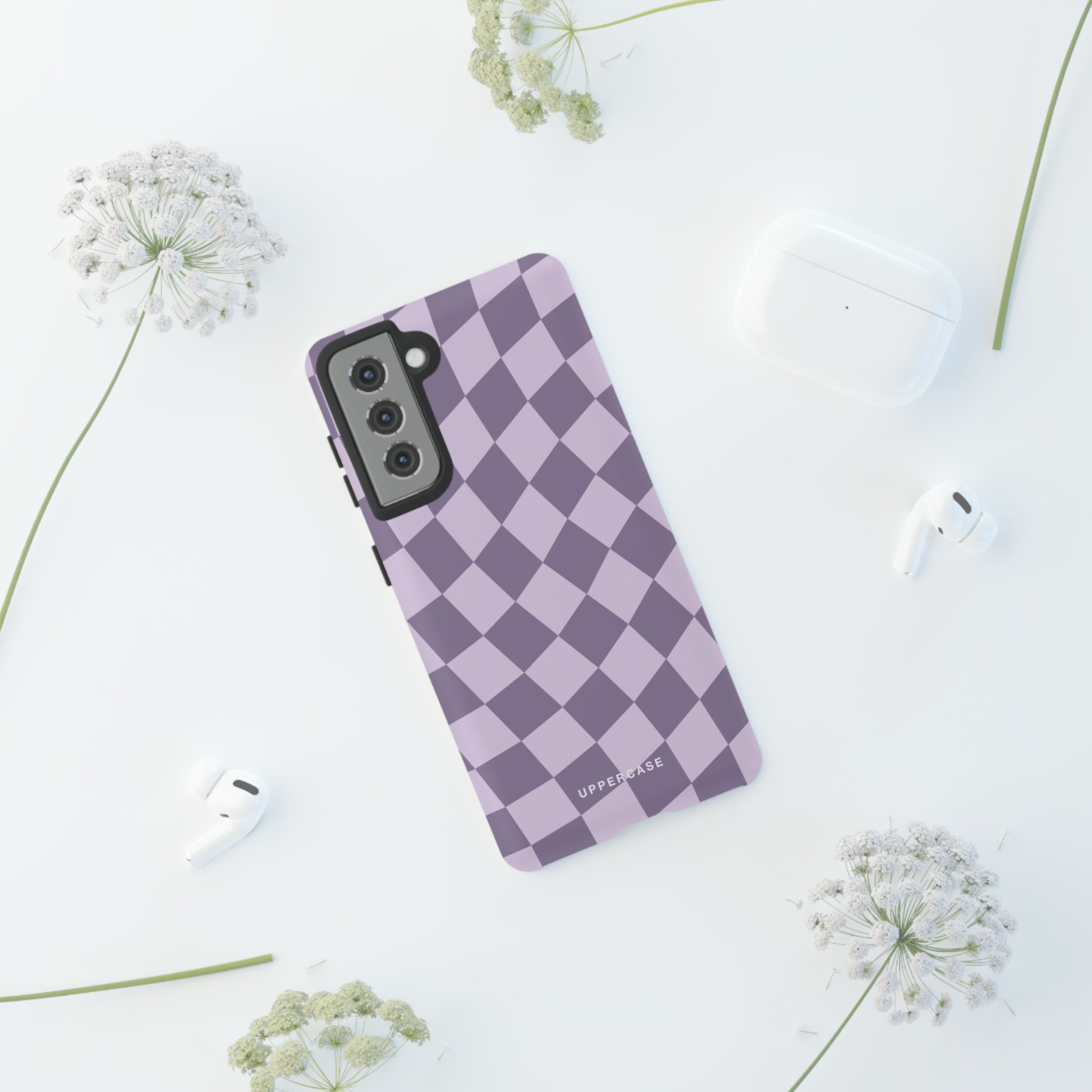 Wavy Check - Lavender and Mauve Purple - Strong Case