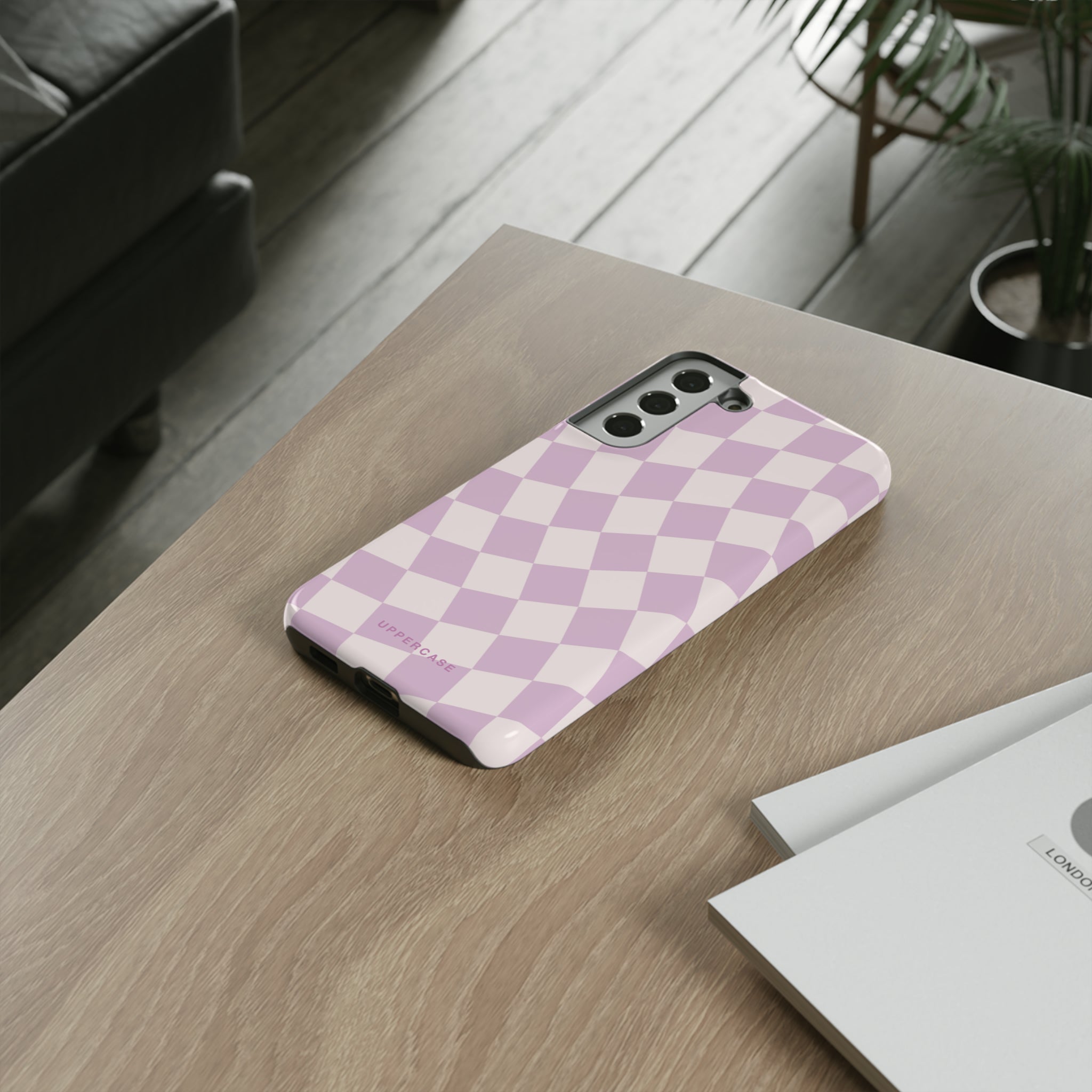 Wavy Check - Powder Pink & Heather Purple - Strong Case