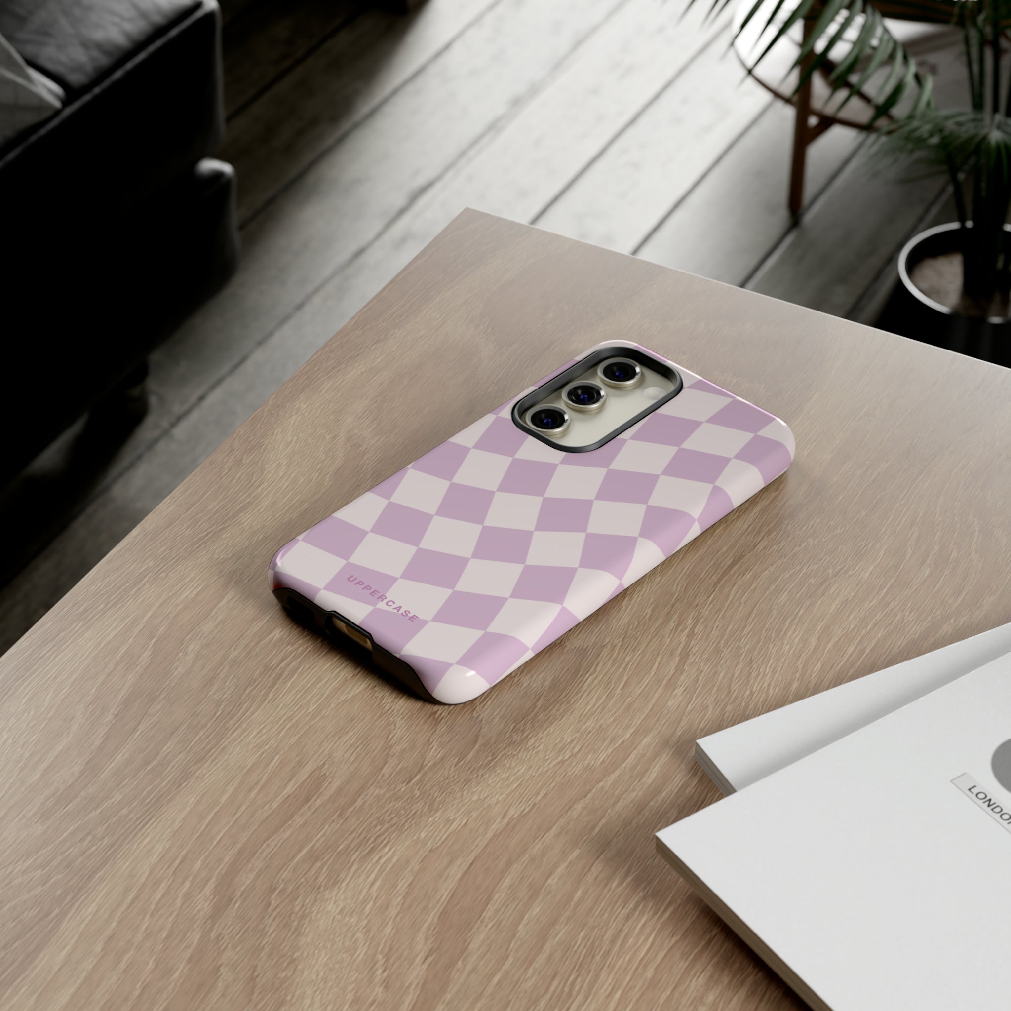 Wavy Check - Powder Pink & Heather Purple - Strong Case