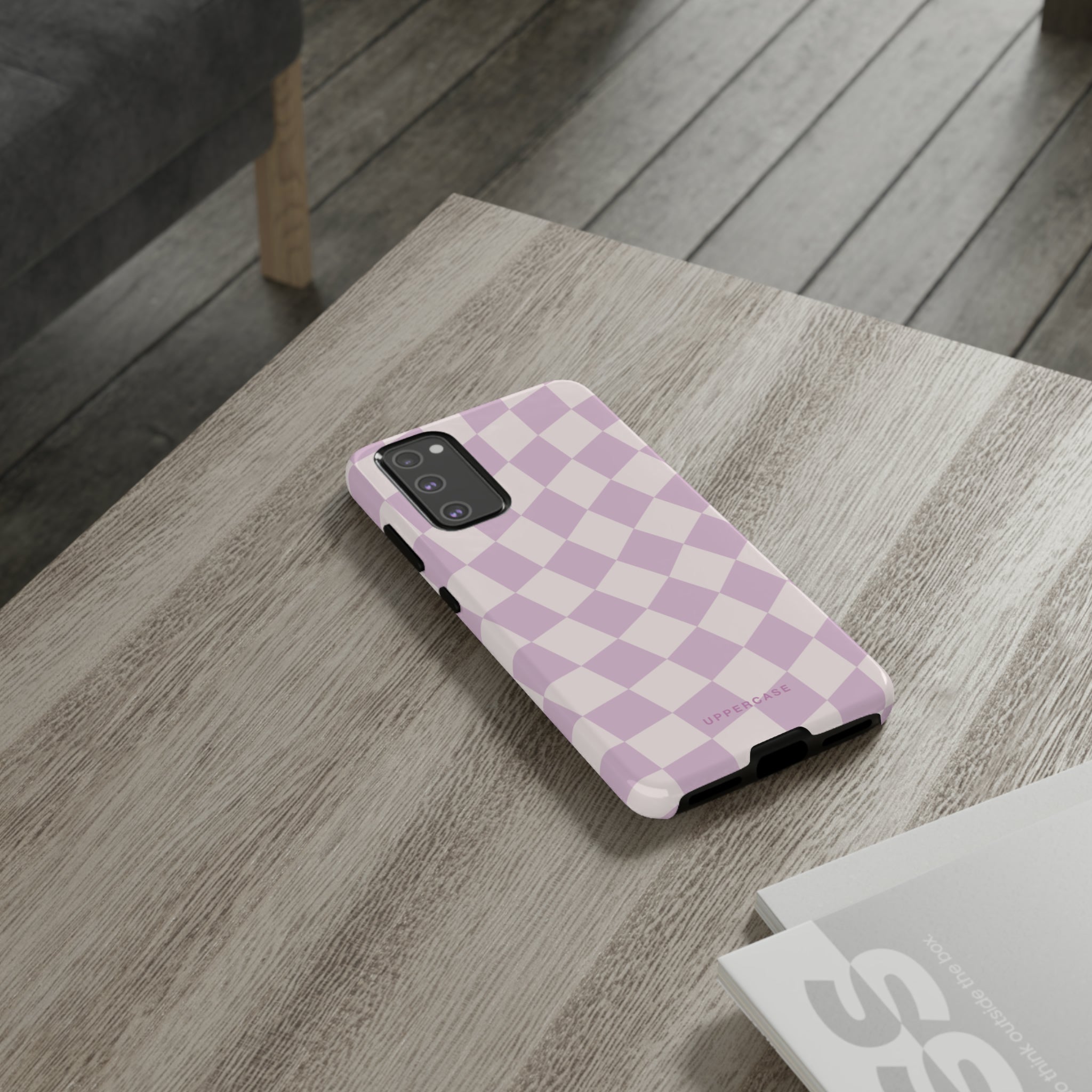 Wavy Check - Powder Pink & Heather Purple - Strong Case