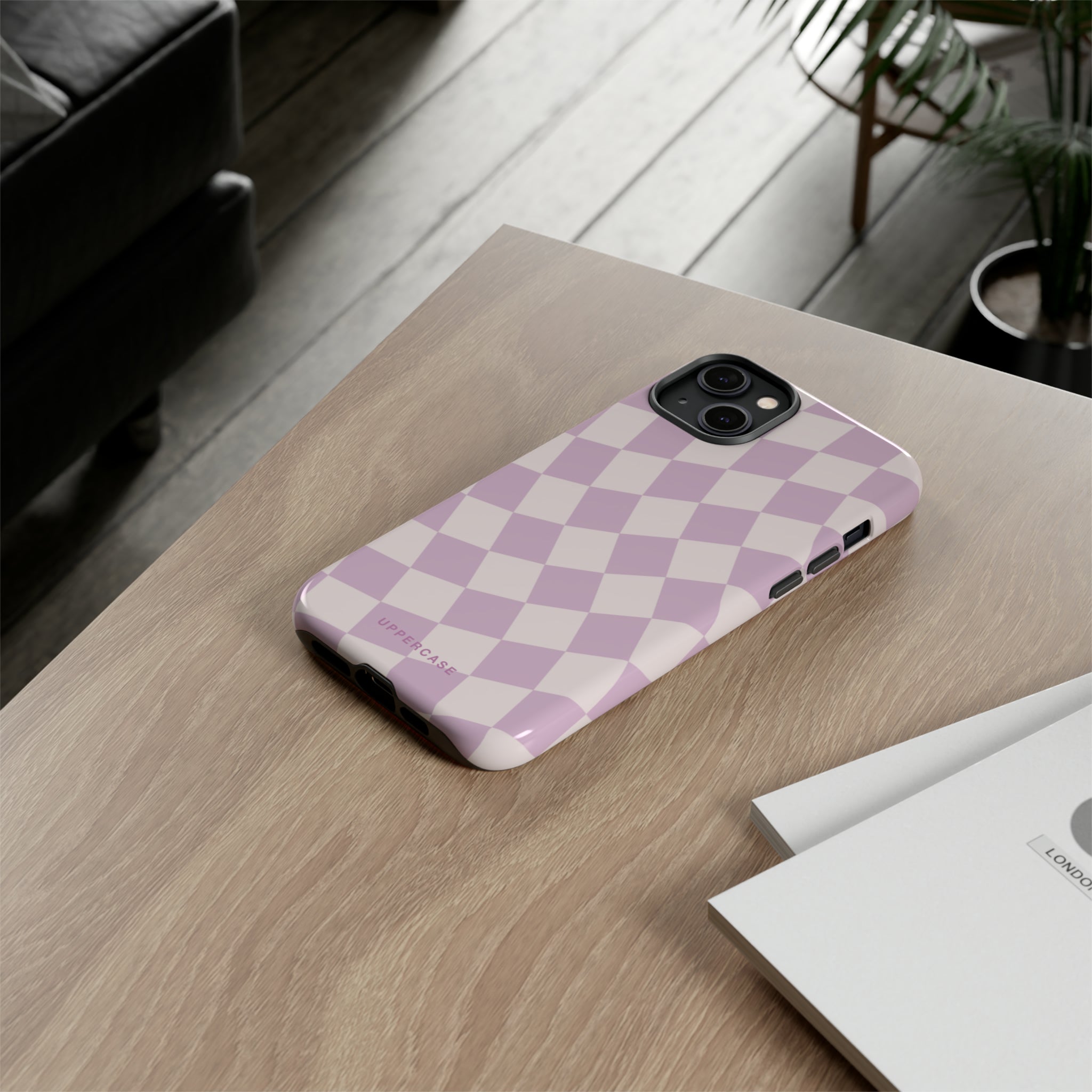 Wavy Check - Powder Pink & Heather Purple - Strong Case