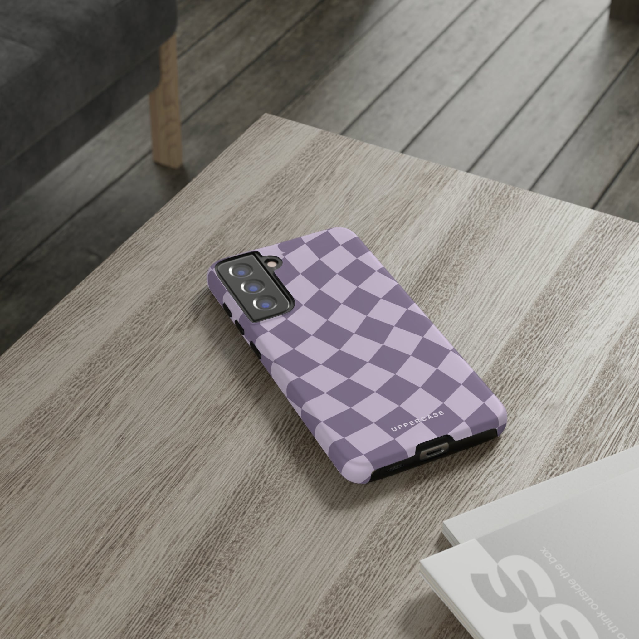 Wavy Check - Lavender and Mauve Purple - Strong Case