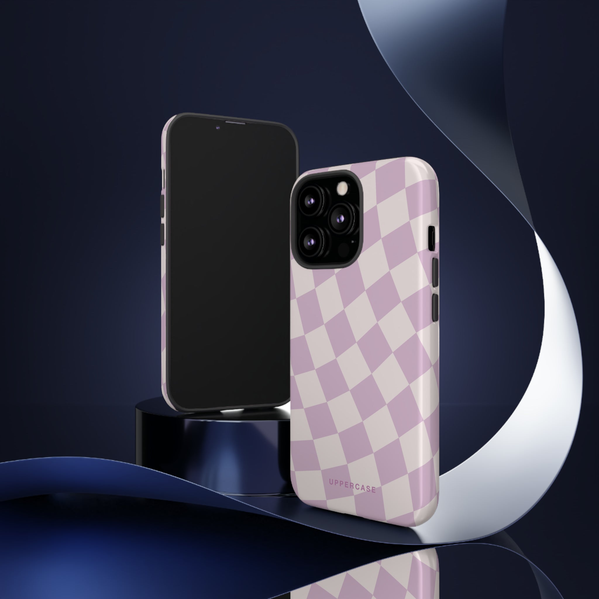 Wavy Check - Powder Pink & Heather Purple - Strong Case