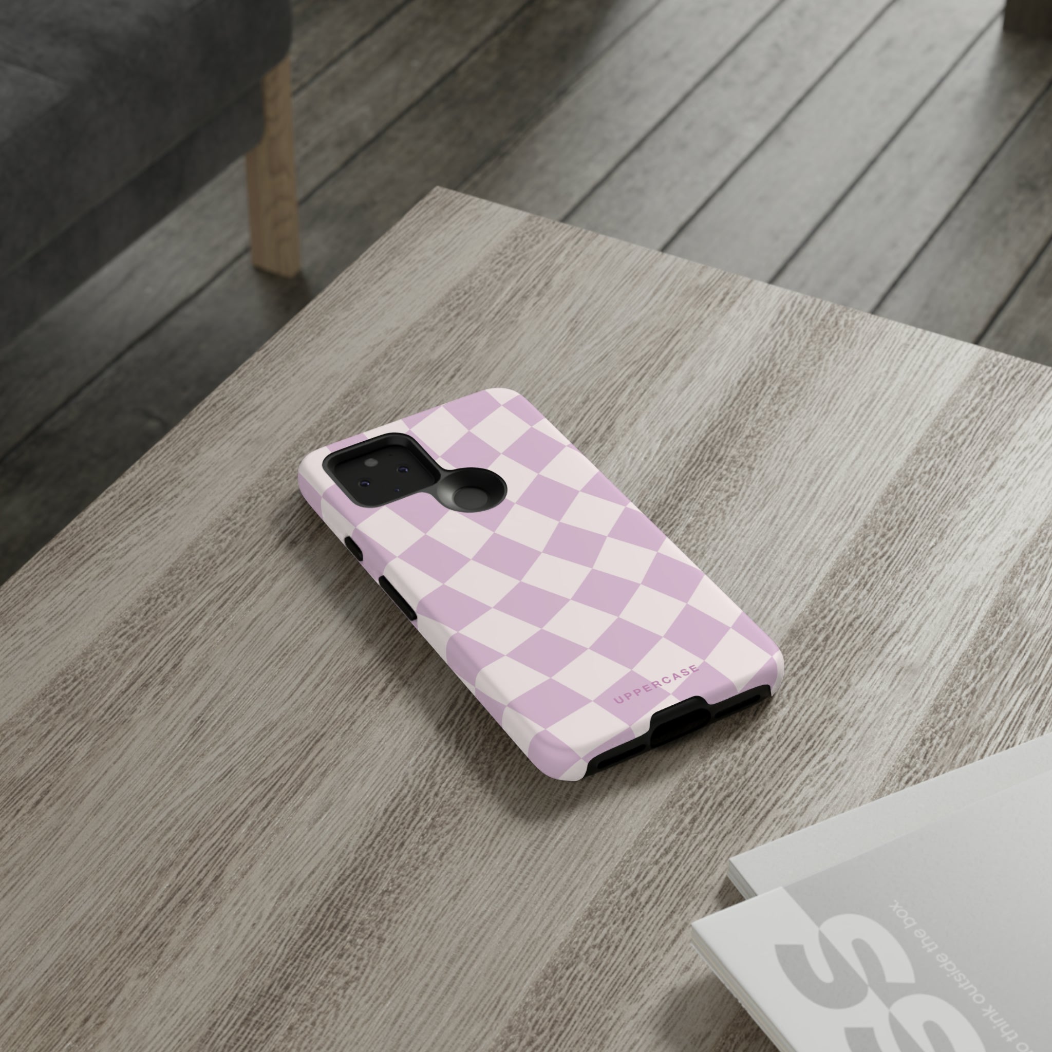 Wavy Check - Powder Pink & Heather Purple - Strong Case