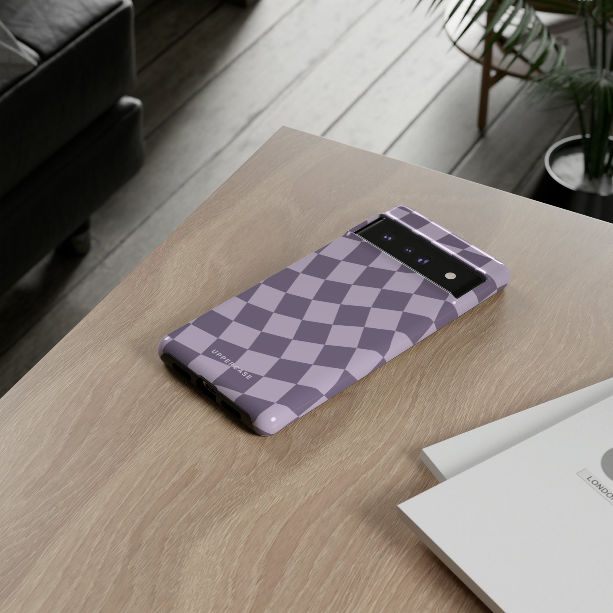 Wavy Check - Lavender and Mauve Purple - Strong Case