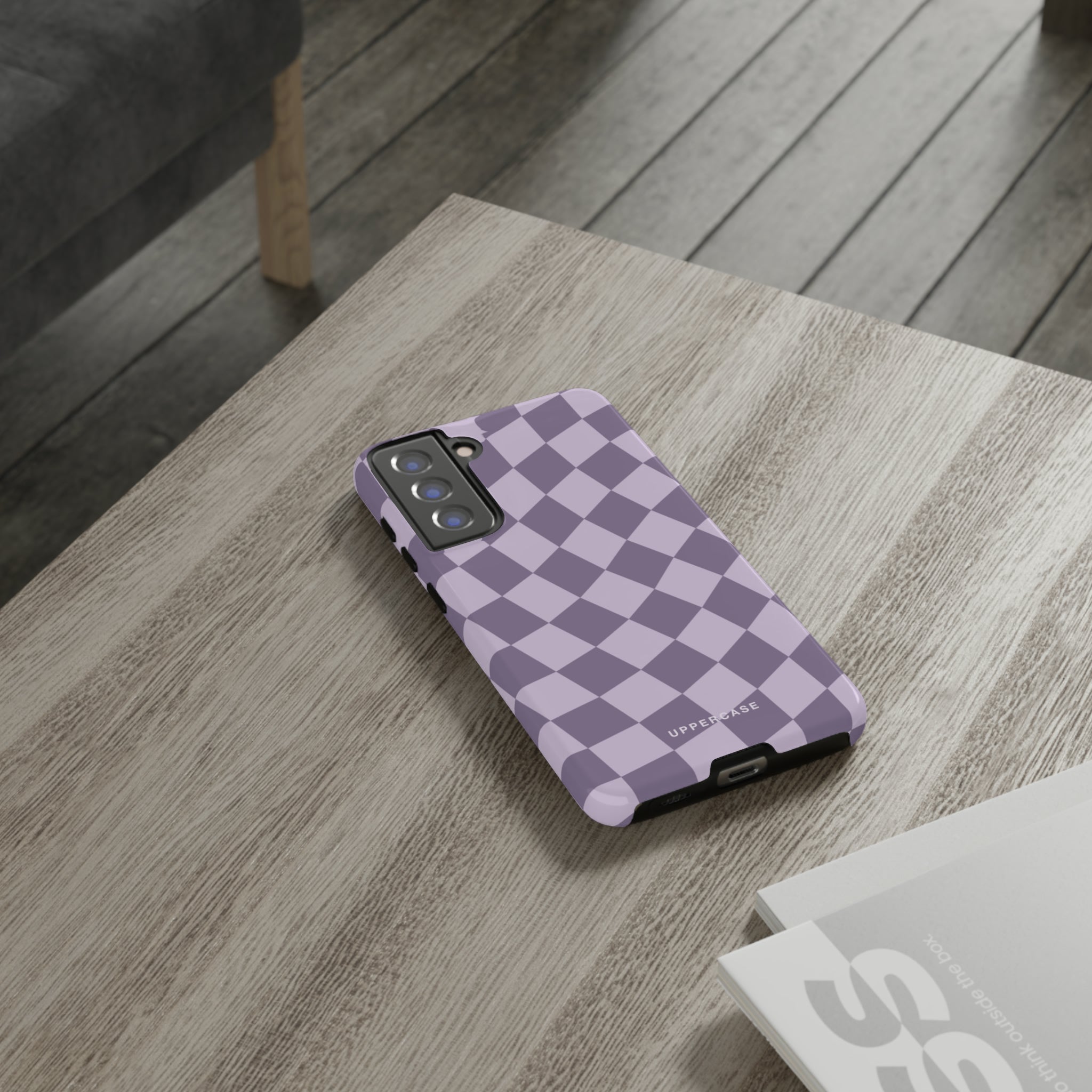 Wavy Check - Lavender and Mauve Purple - Strong Case