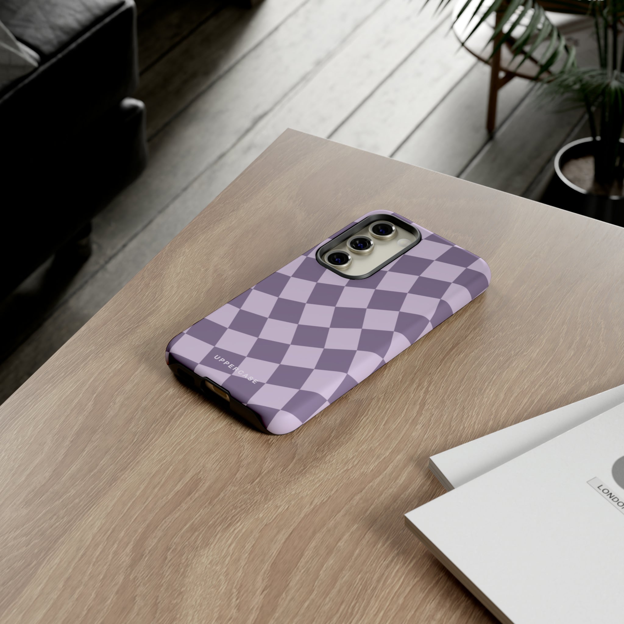 Wavy Check - Lavender and Mauve Purple - Strong Case