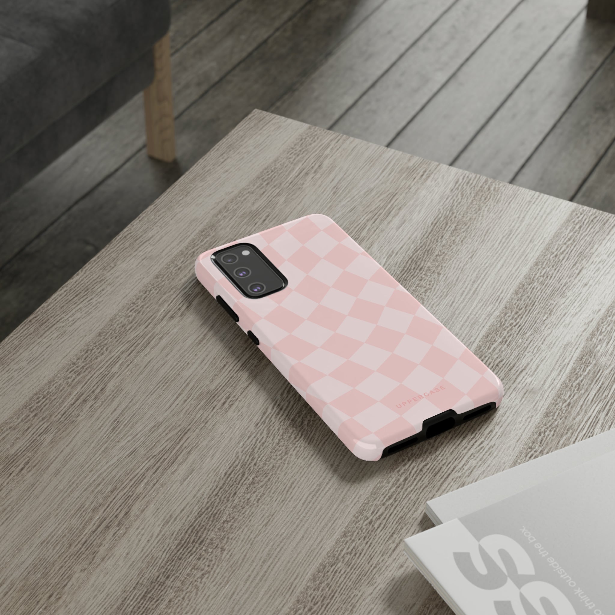 Wavy Check - Baby Pink - Strong Case