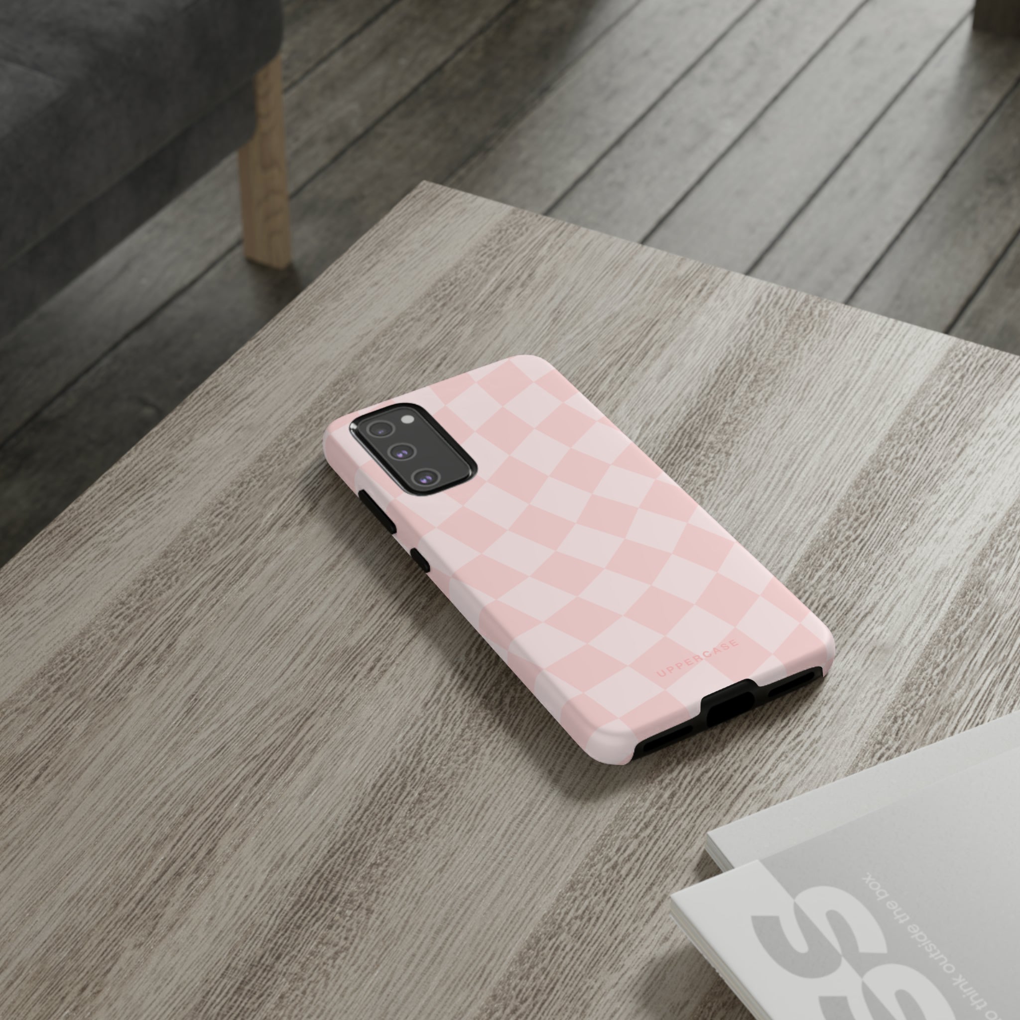 Wavy Check - Baby Pink - Strong Case