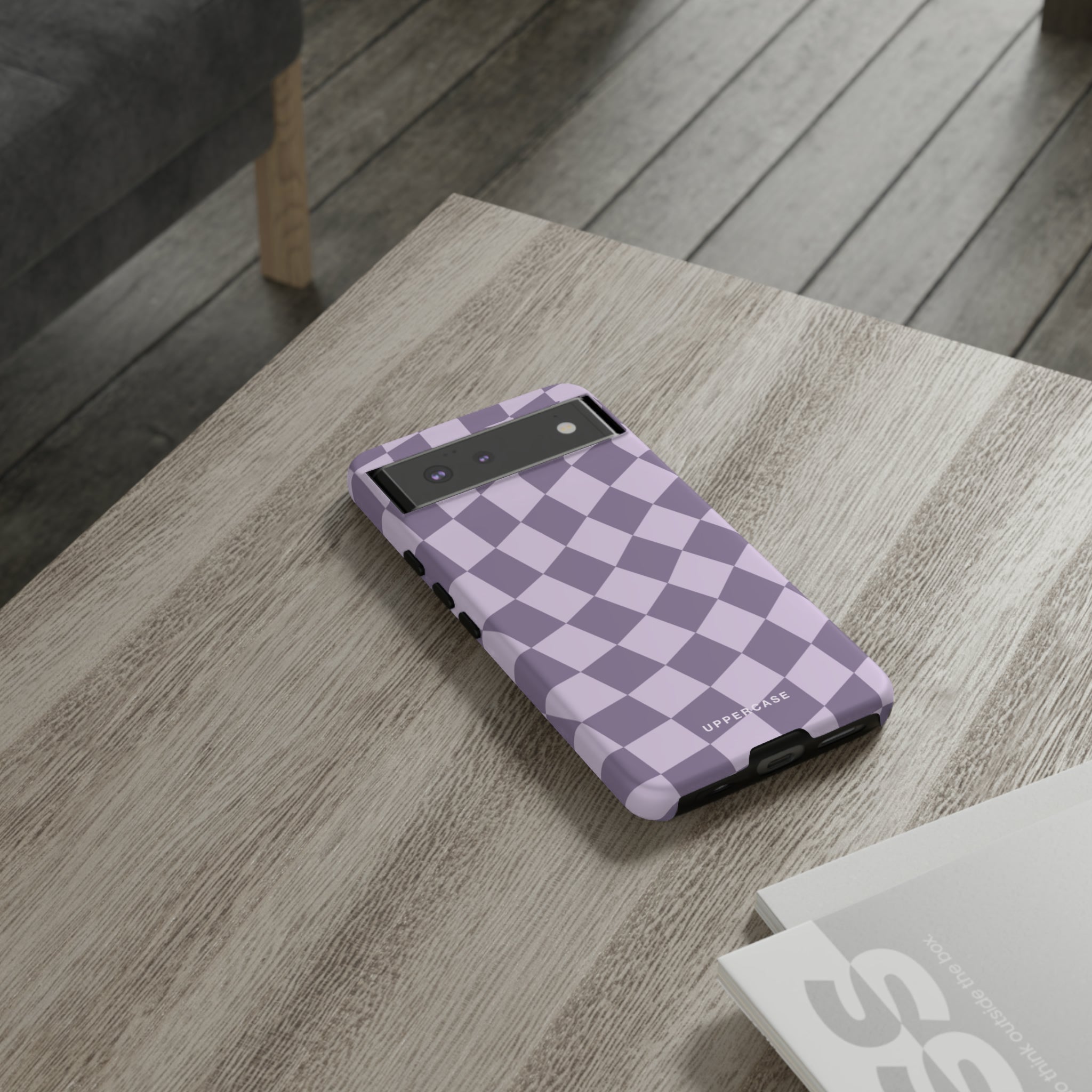 Wavy Check - Lavender and Mauve Purple - Strong Case