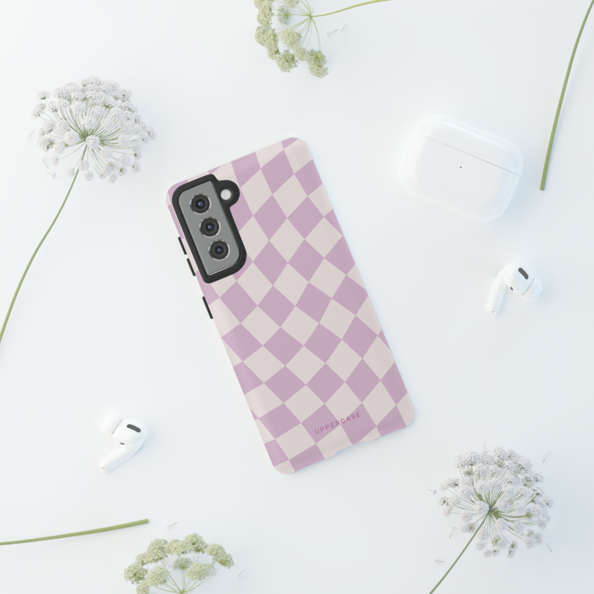 Wavy Check - Powder Pink & Heather Purple - Strong Case