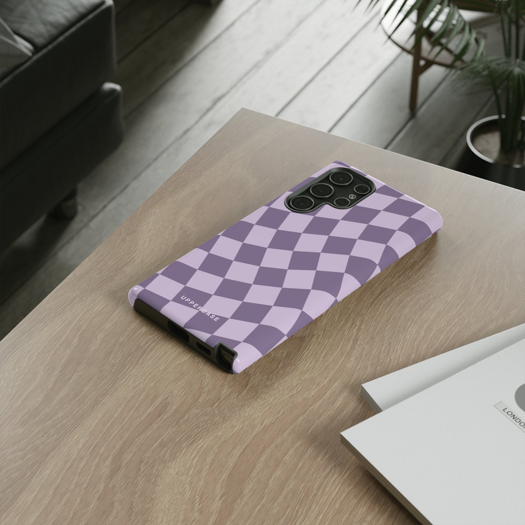 Wavy Check - Lavender and Mauve Purple - Strong Case