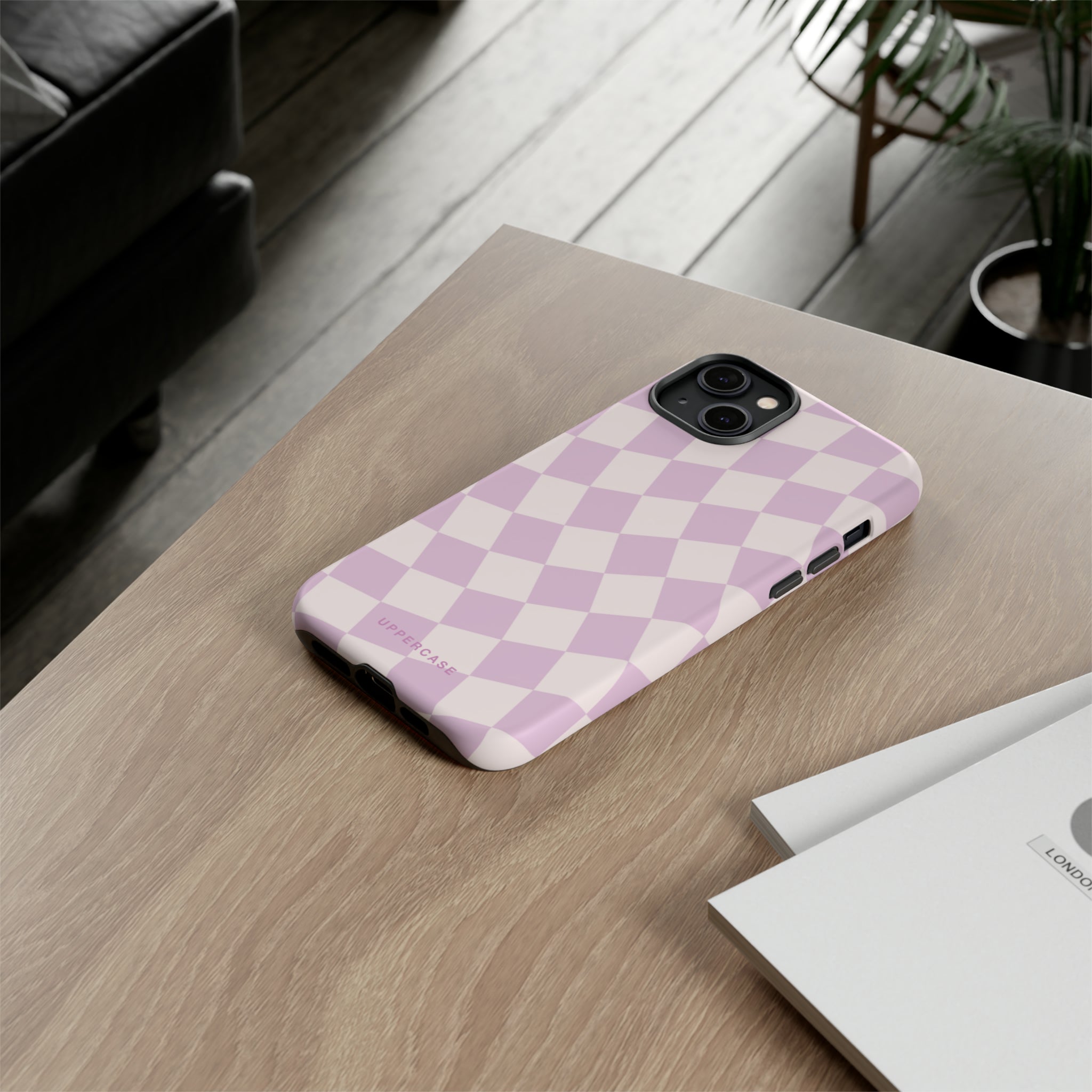 Wavy Check - Powder Pink & Heather Purple - Strong Case