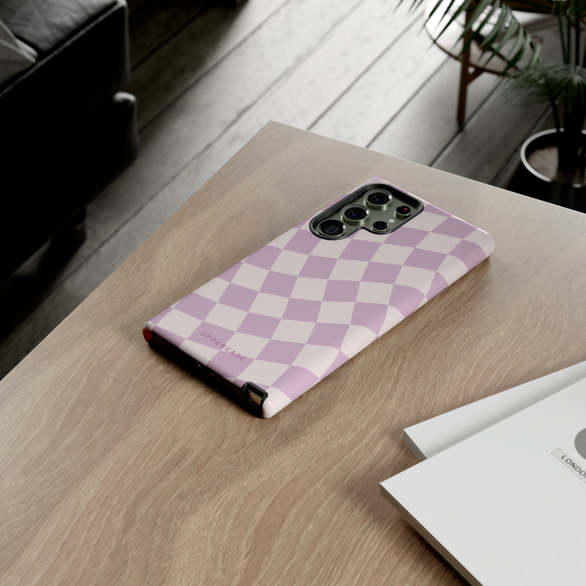 Wavy Check - Powder Pink & Heather Purple - Strong Case