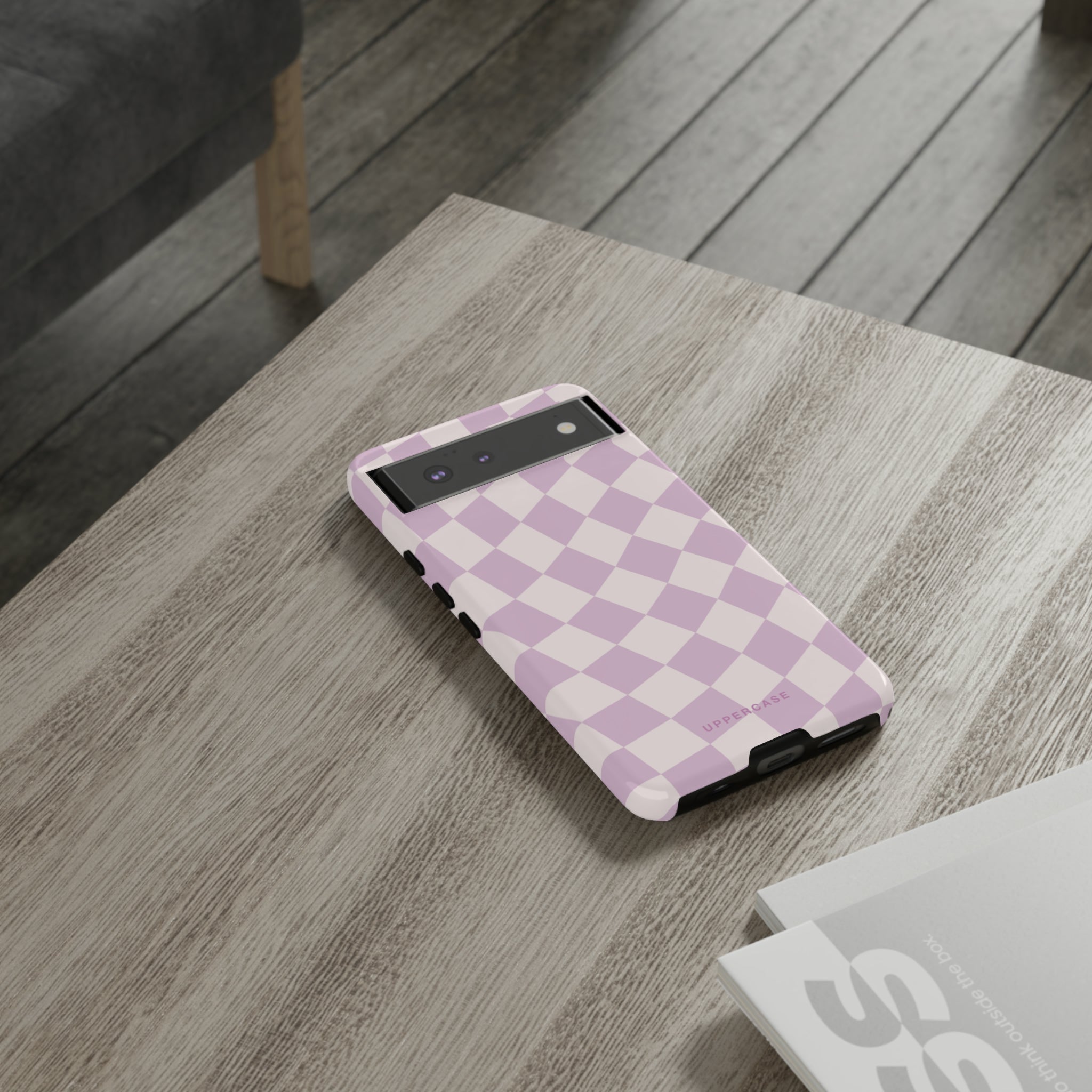 Wavy Check - Powder Pink & Heather Purple - Strong Case