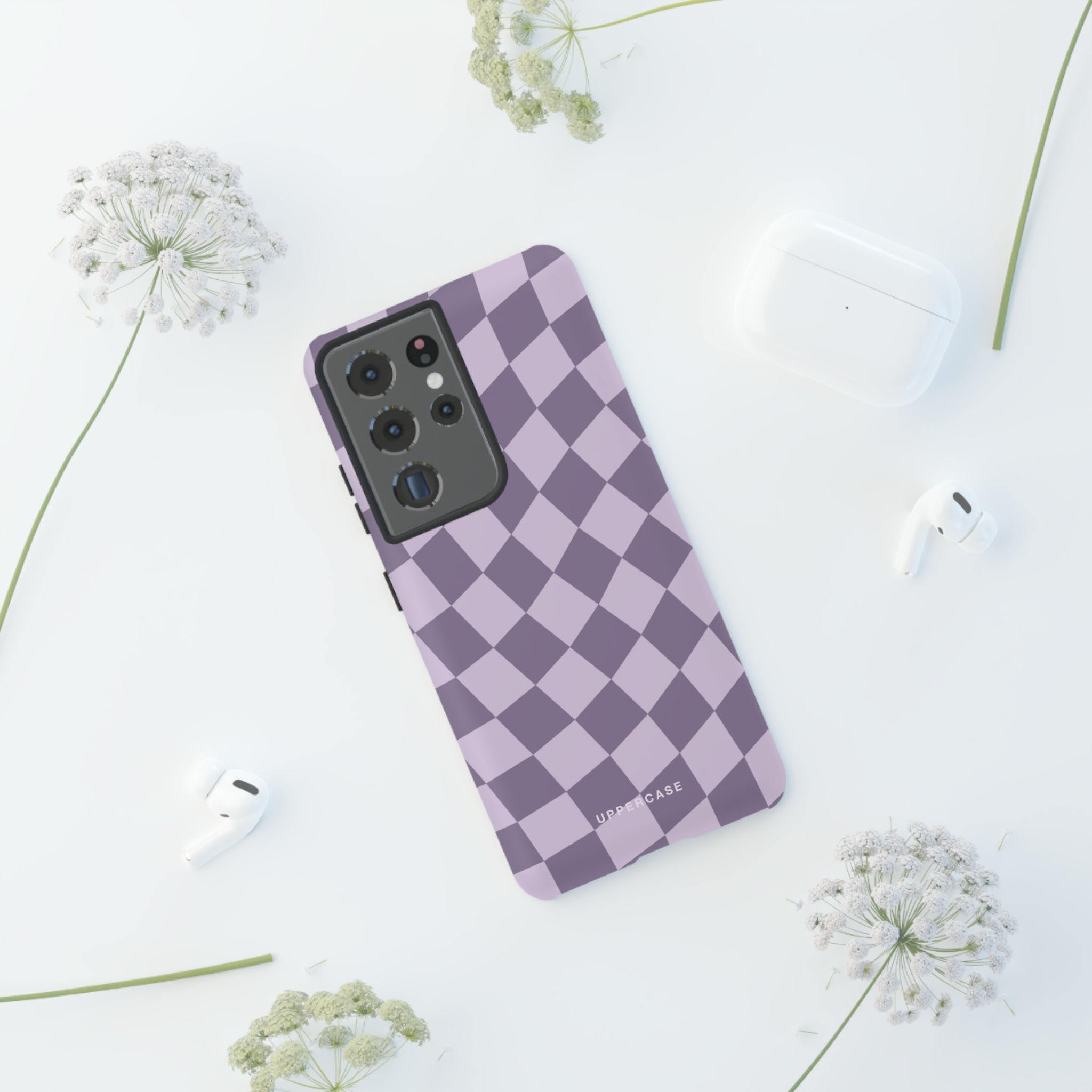 Wavy Check - Lavender and Mauve Purple - Strong Case