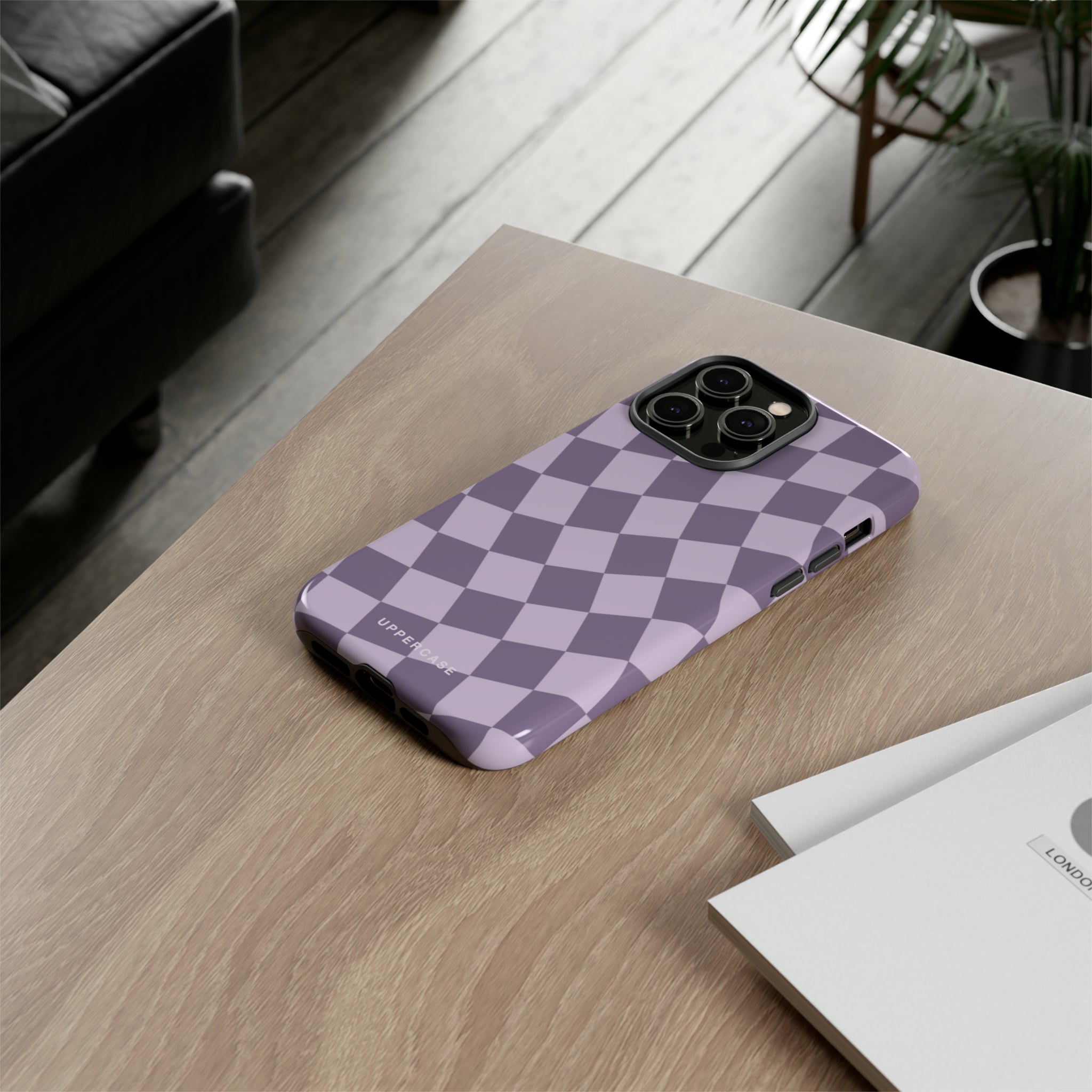 Wavy Check - Lavender and Mauve Purple - Strong Case